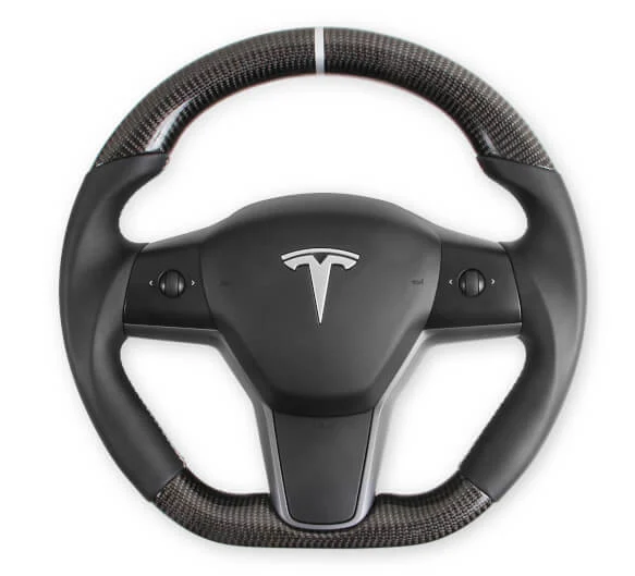 REKUDO Steering Wheel - Carbon Fiber with Leather Grips