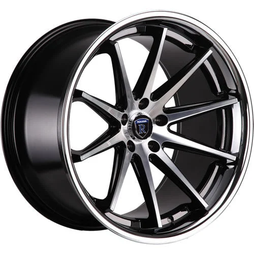 Rohana Wheels RC10 Black w/ Machined Spoke Faces & Chrome Stainless Steel Lip 20x11 | 5x120 (RC1020115120MA18)