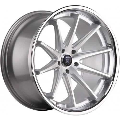 Rohana Wheels RC10 Silver w/ Machined Spoke Faces & a Chrome Stainless Steel Lip 22x10.5 | 5x130 (RC10221055130MS40)