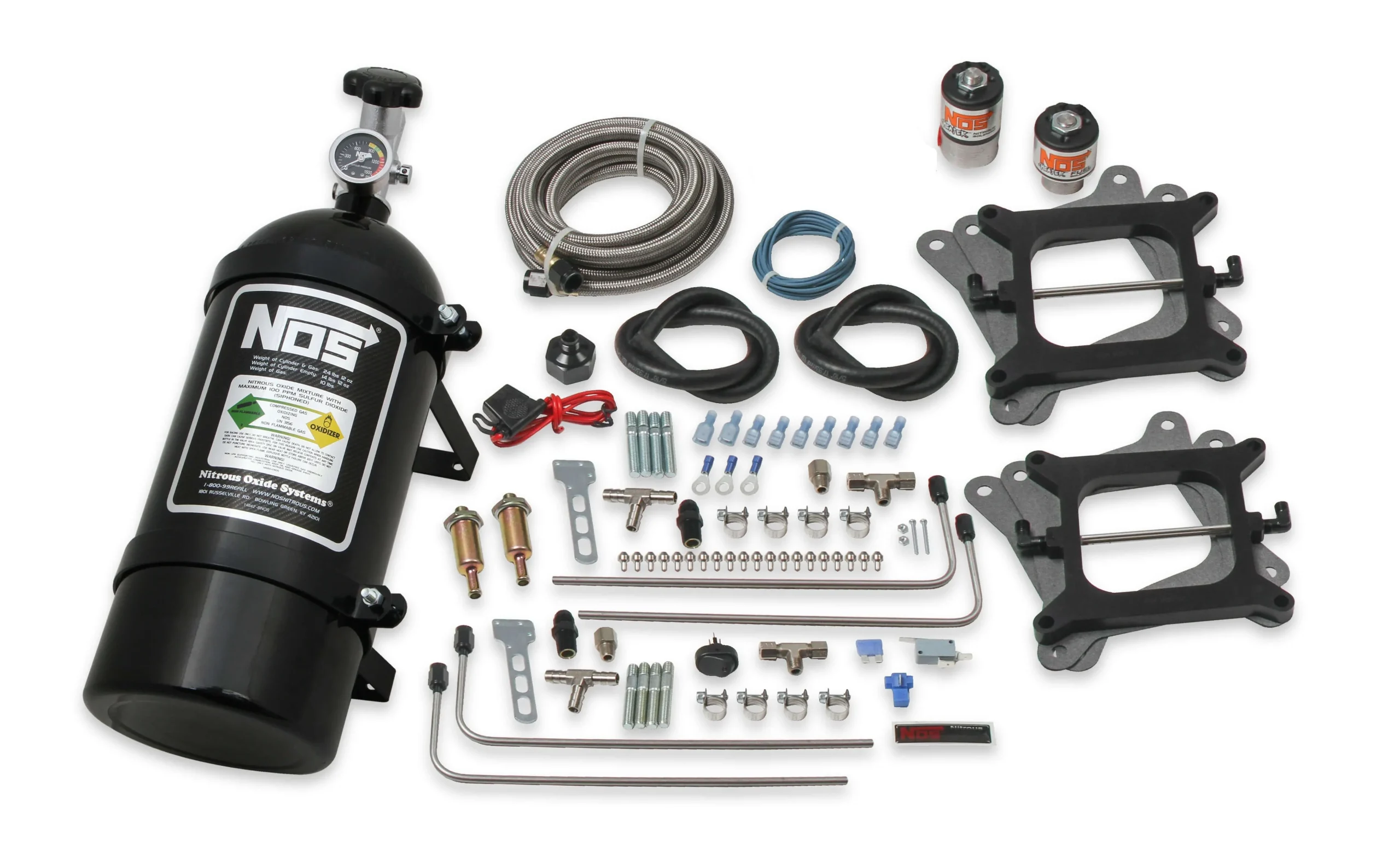 NOS Cheater Wet Nitrous System for 2x4 Dual 4150 4-barrel Carburetors-Black