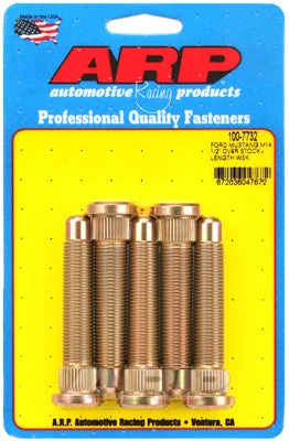 100-7732 | ARP Heat Treated 8740 Chromoly Steel 2015+ Ford Mustang GT M14 1/2in Over Stock Length Wheel Stud Kit - Set Of 5