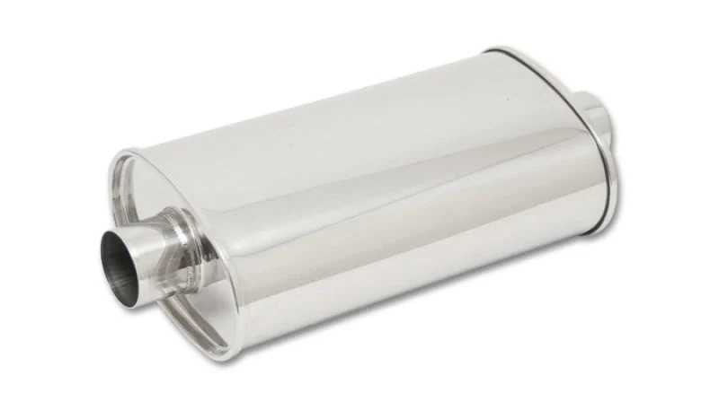 Vibrant StreetPower Oval Muffler 5in x 9in x 15in long body 3in inlet I.D. x 3in outlet Center-Center