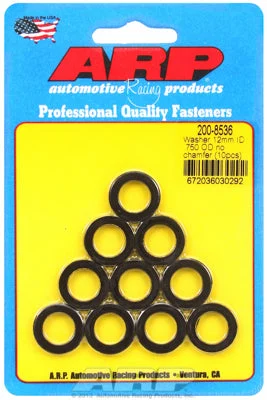 200-8536 | ARP M12 ID .750 OD Black Oxide No Chamfer Washers (Pack of 10)