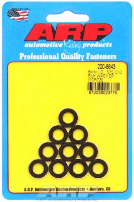 200-8643 | ARP M8 ID x .575" OD Black Washers (10 Pack)