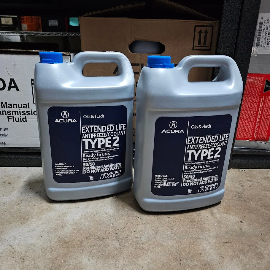 OEM Acura Type-2 Antifreeze Coolant – 50/50 Prediluted (2-Gallon Pack)