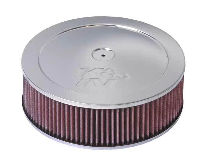 K&N Custom Round Air Filter 5-1/8" Flange – 11" Diameter, 4.75" Height w/ Vent | High Flow Washable Filter