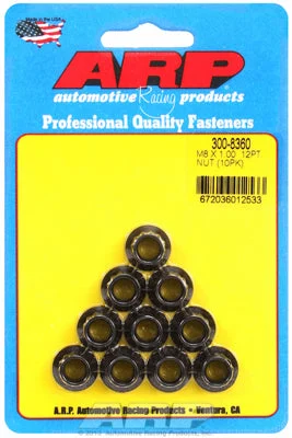 300-8360 | ARP M8 x 1.00 12pt Nut Kit (10 pack)