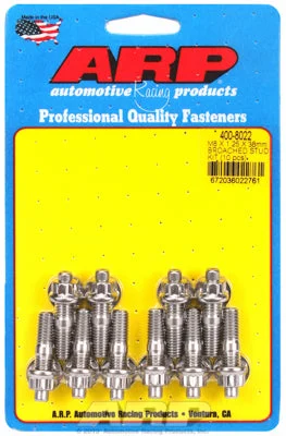 400-8022 | ARP M8 x 1.25 x 38mm Broached 10 Piece Stud Kit
