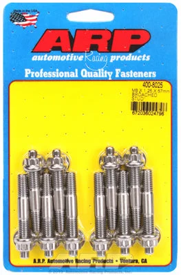 400-8025 | ARP M8 x 1.25 x 57mm Broached 10 Piece Stud Kit