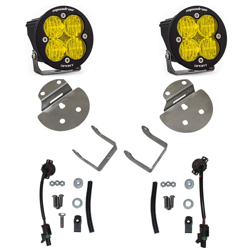 Squadron-R Sport Fog Pocket Kit - 15-19 Colorado/Canyon / Silverado/Sierra 2500HD/3500HD (Wide Cornering; Baja Amber) Baja Designs