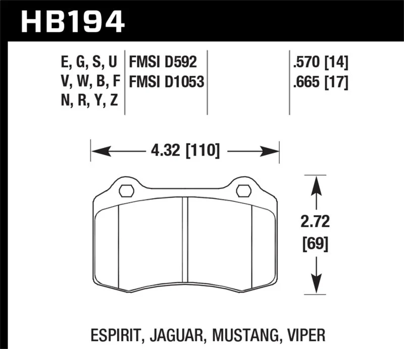 Hawk LTS Street Brake Pads HB194Y.570 | HB194Y.570