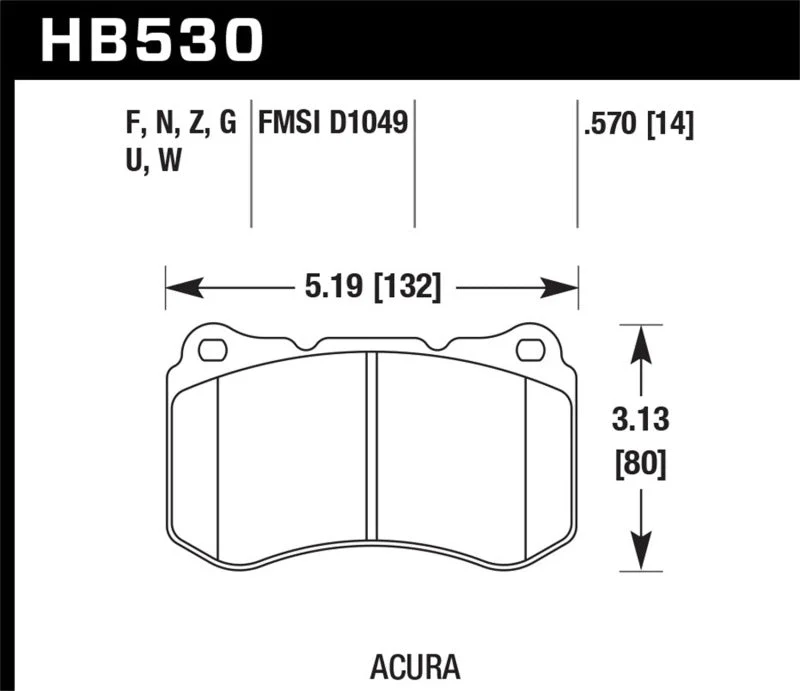 Hawk HP+ Street Brake Pads | HB530N.570