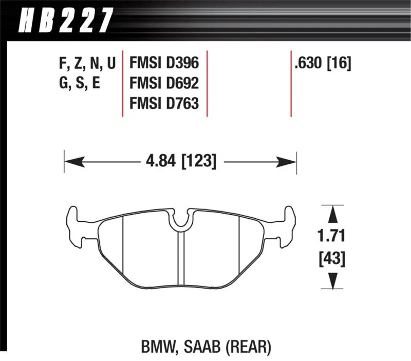Hawk Performance Ceramic Street Rear Brake Pads | HB227Z.630