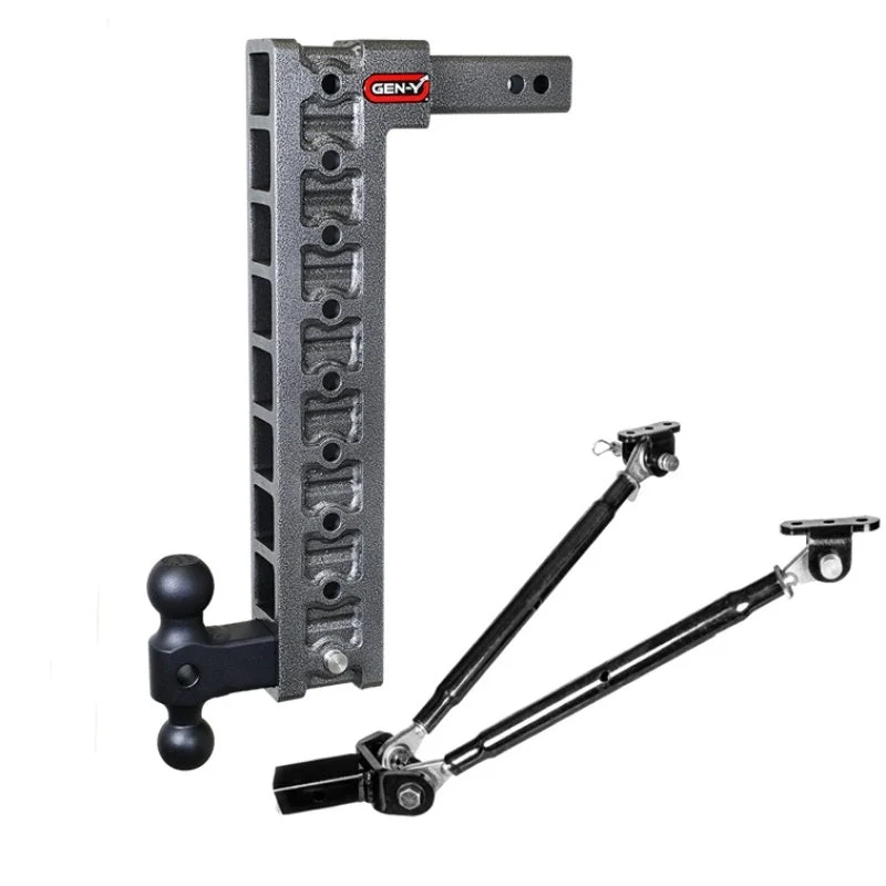 Gen-Y Mega Duty 2in Shank 20in Drop 1.5K TW 10K Hitch w/GH-031 Dual-Ball/GH-0100 Stabilizer Kit