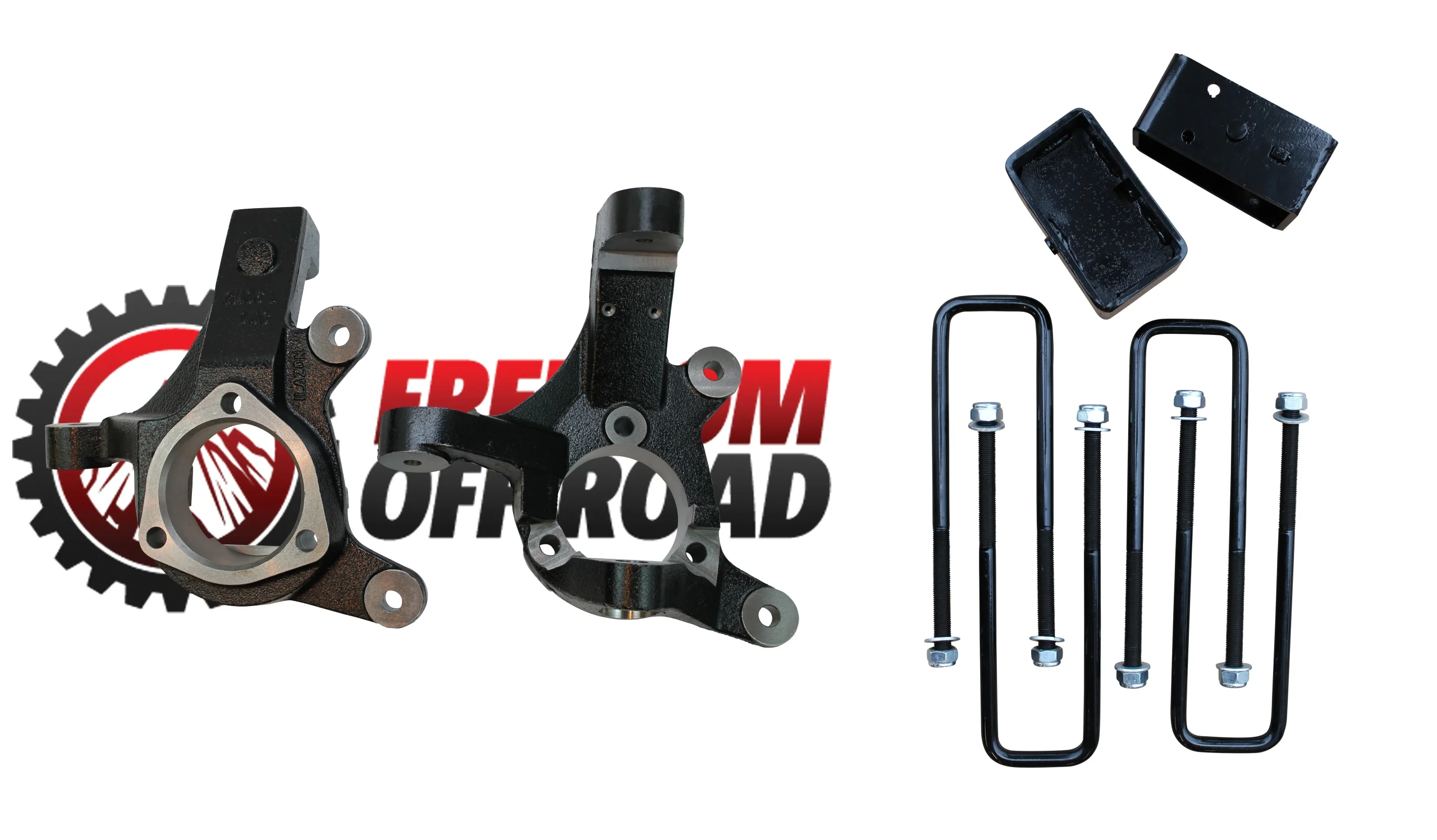 3" Lift Spindles / 2" Rear Lift Blocks w/ U Bolts #FO-G701F30+FO-U30120+FO-G403