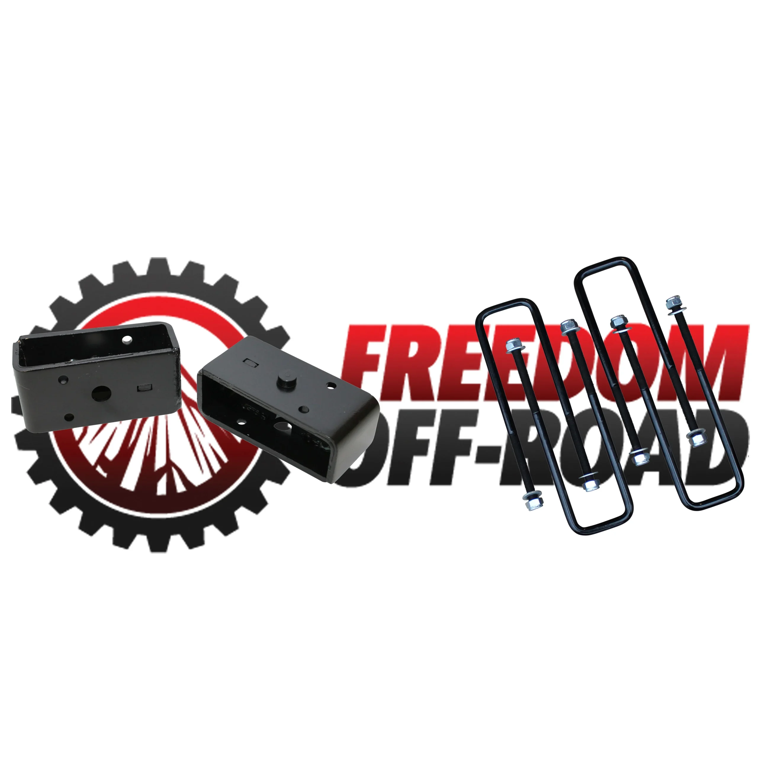 2" Steel Rear Lift Blocks w/ Extended U-Bolts #FO-U30120+FO-G403