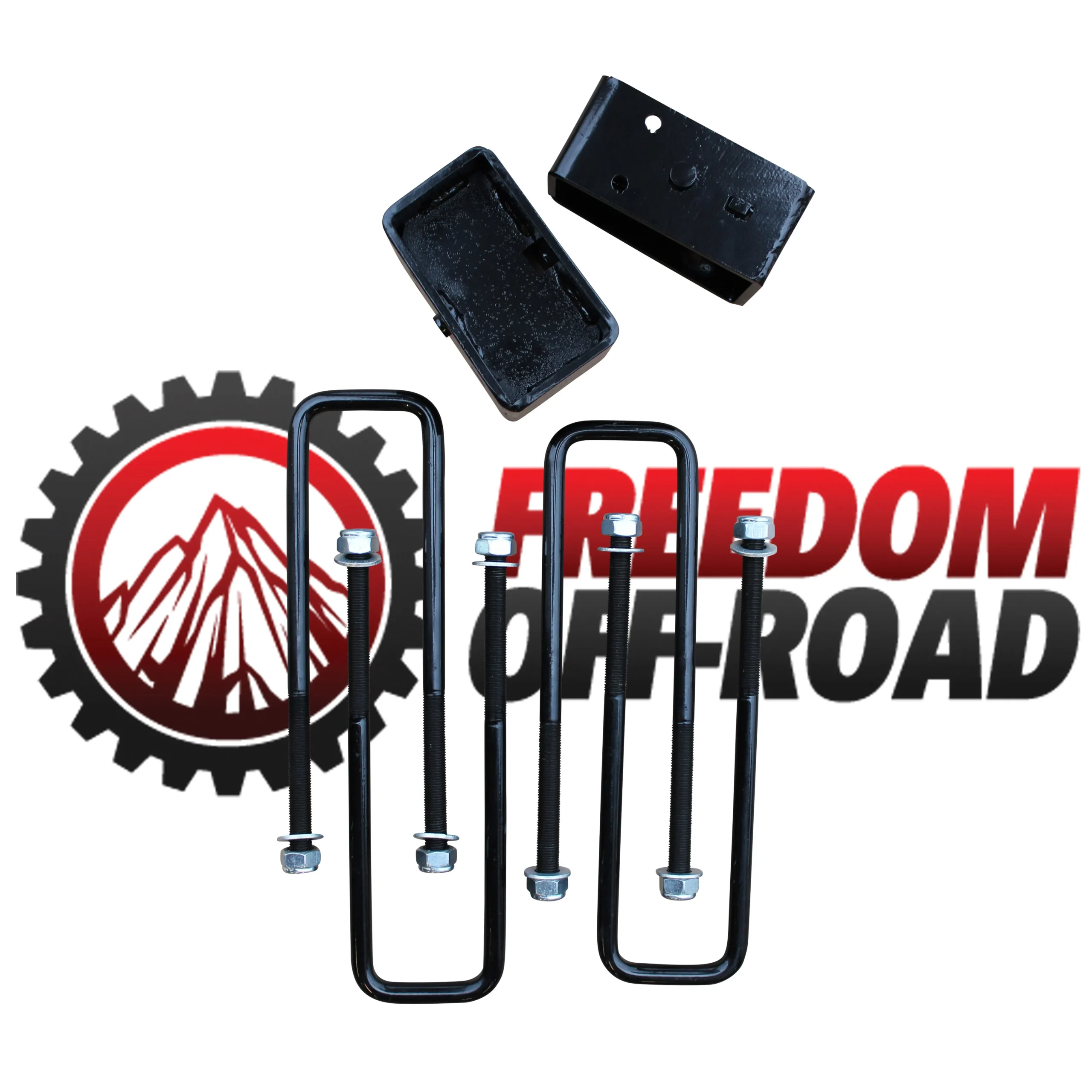 3" Steel Rear Lift Blocks w/ Extended U-Bolts #FO-U30130+FO-G401