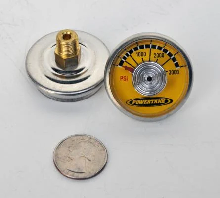 Spiral Gauge 3000 PSI 1/8 Inch NPT Back Stem Power Tank - GAU-P03K