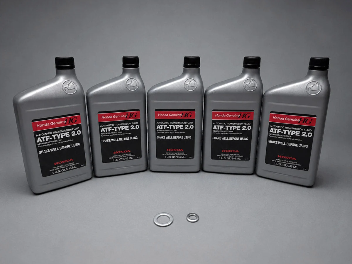OEM Honda ATF Type 2.0 Fluid Kit – 5 Quarts with Drain & Fill Washers