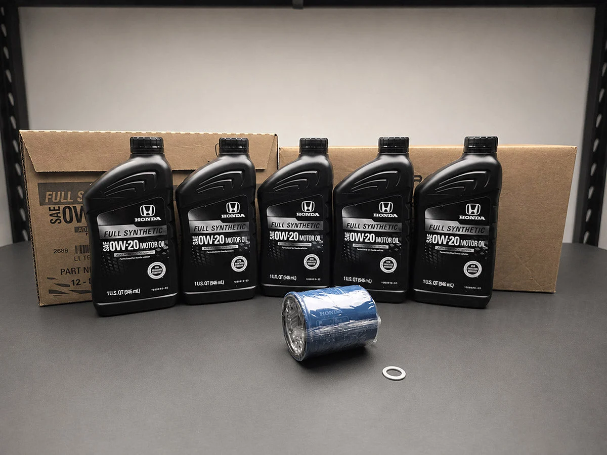 OEM Honda 0W-20 GF-7 Full Synthetic Oil Change Kit – 5 Quarts, Filter & Washer