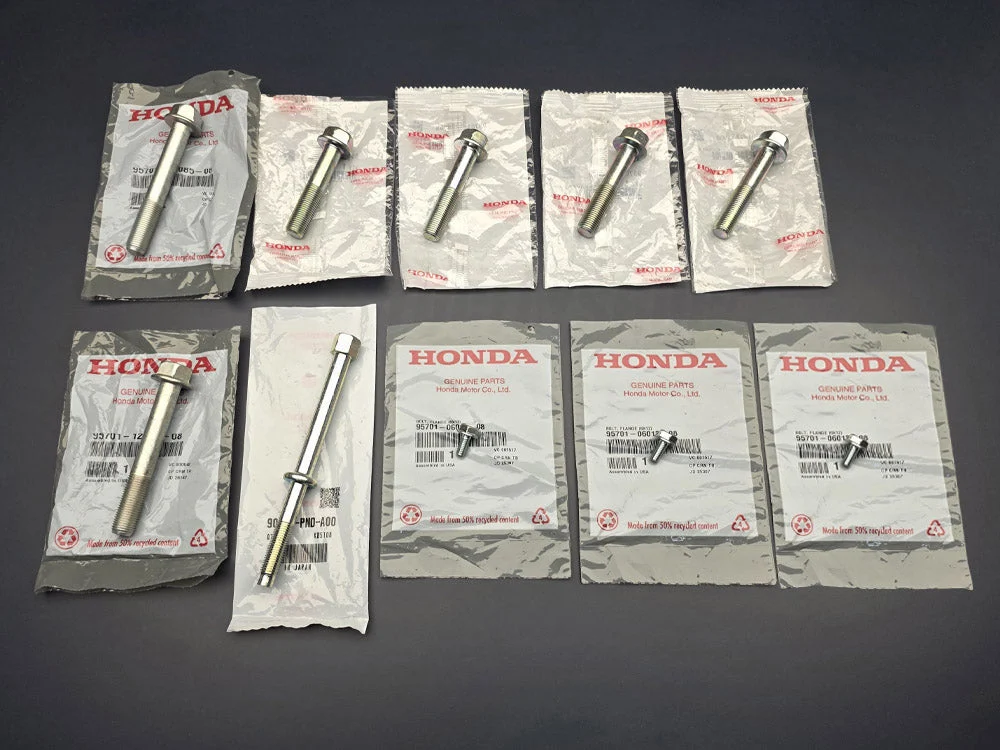 OEM Honda K-Series Transmission, Starter & Clutch Cover Bolt Kit – K20A3 (steel oil pan model)