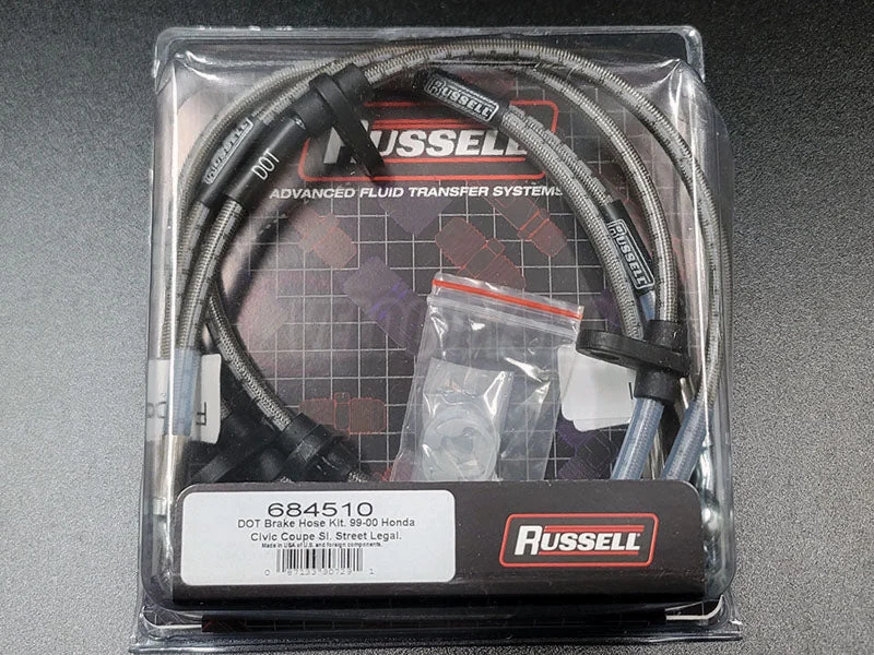 Russell 99-00 Civic Si EM1 Stainless Steel Braided Brake Lines