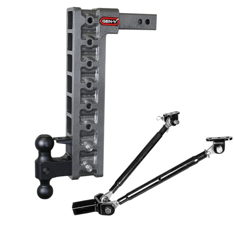 Gen-Y Mega Duty 2in Shank 17.5in Drop 16K Hitch w/Dual-Ball/Pintle Lock/Stabilizer Kit