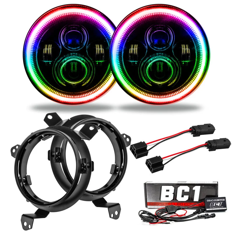 Oracle Jeep Wrangler JL/JT 7in. High Powered LED Headlights (Pair) - w/ BC1 Controller